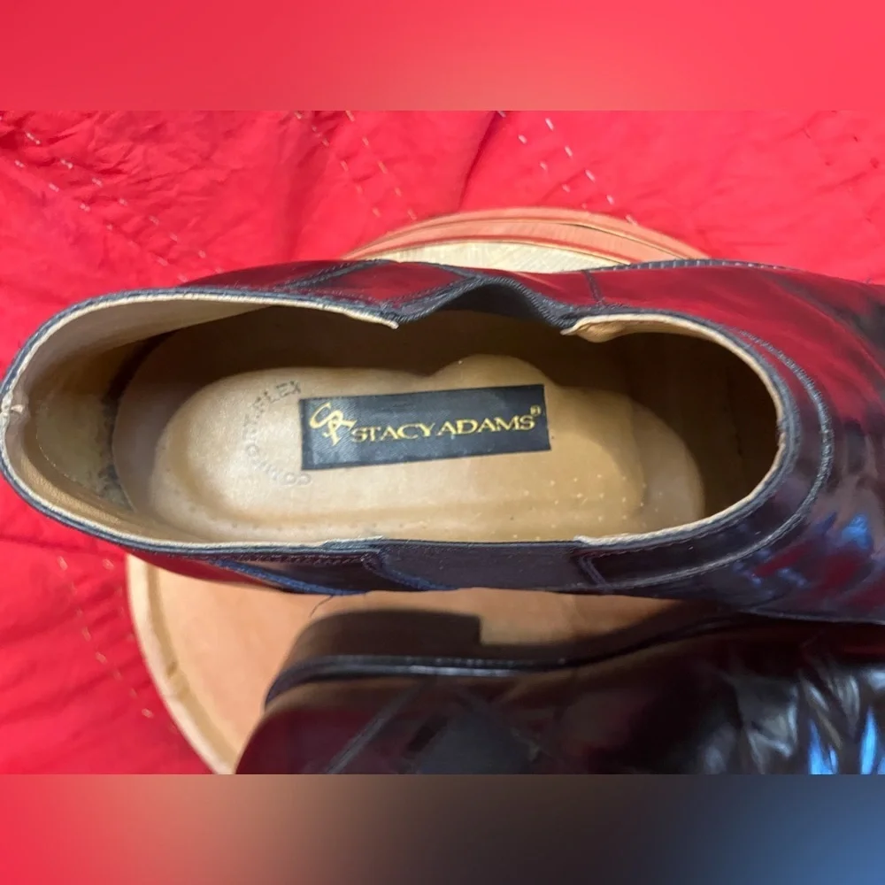 Stacy Adams Black Leather Slip On Dress Shoes Size 12M